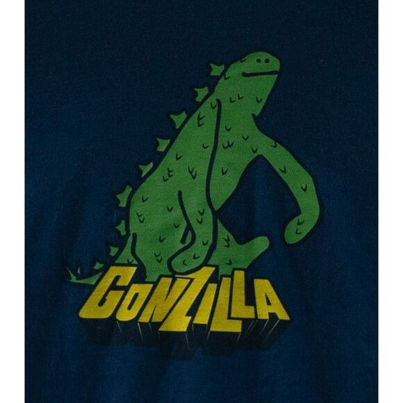 KROOKED GONZ GONZILLA HARBOR T-Shirt Blue Size S - Picture 2 of 5